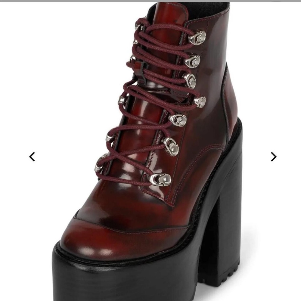 Jeffery Campbell Fernrock Boots In Wine Red 8.5